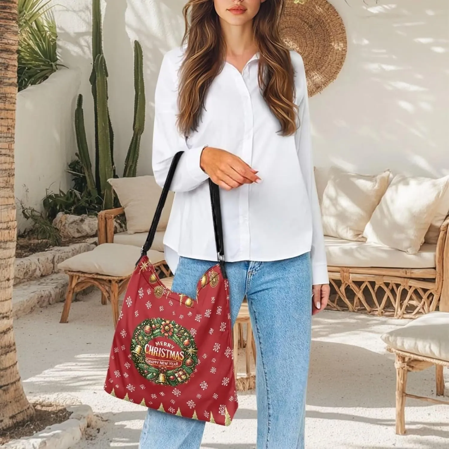 Canvas Crossbody Bag Large Women Casual Tote Bag Handbag with Zipper Shoulder Bag with Strap Outdoors Messenger Bag