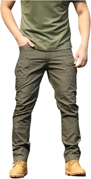 Cargo Pants for Men Cargo Work Pants Overalls Outdoor Elastic Waist Loose Slim Fit Hiking Dry Pant with Pockets