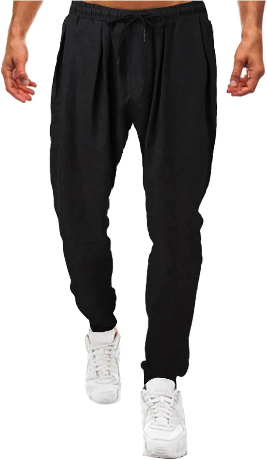 Cargo Sweatpants for Men Big and Tall Men's Fleece Lined Cargo Sweatpants Straight Leg Casual Loose Fit Baggy Bottom
