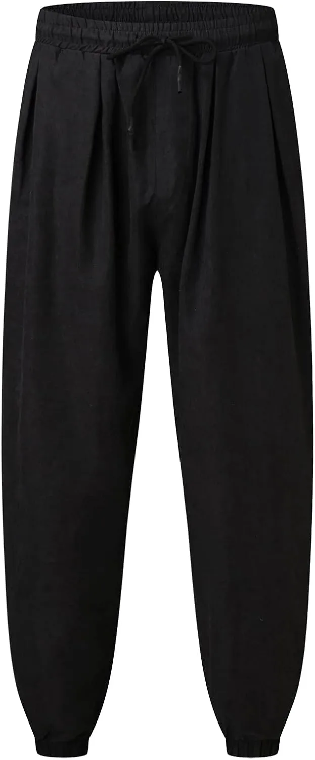 Cargo Sweatpants for Men Big and Tall Men's Fleece Lined Cargo Sweatpants Straight Leg Casual Loose Fit Baggy Bottom