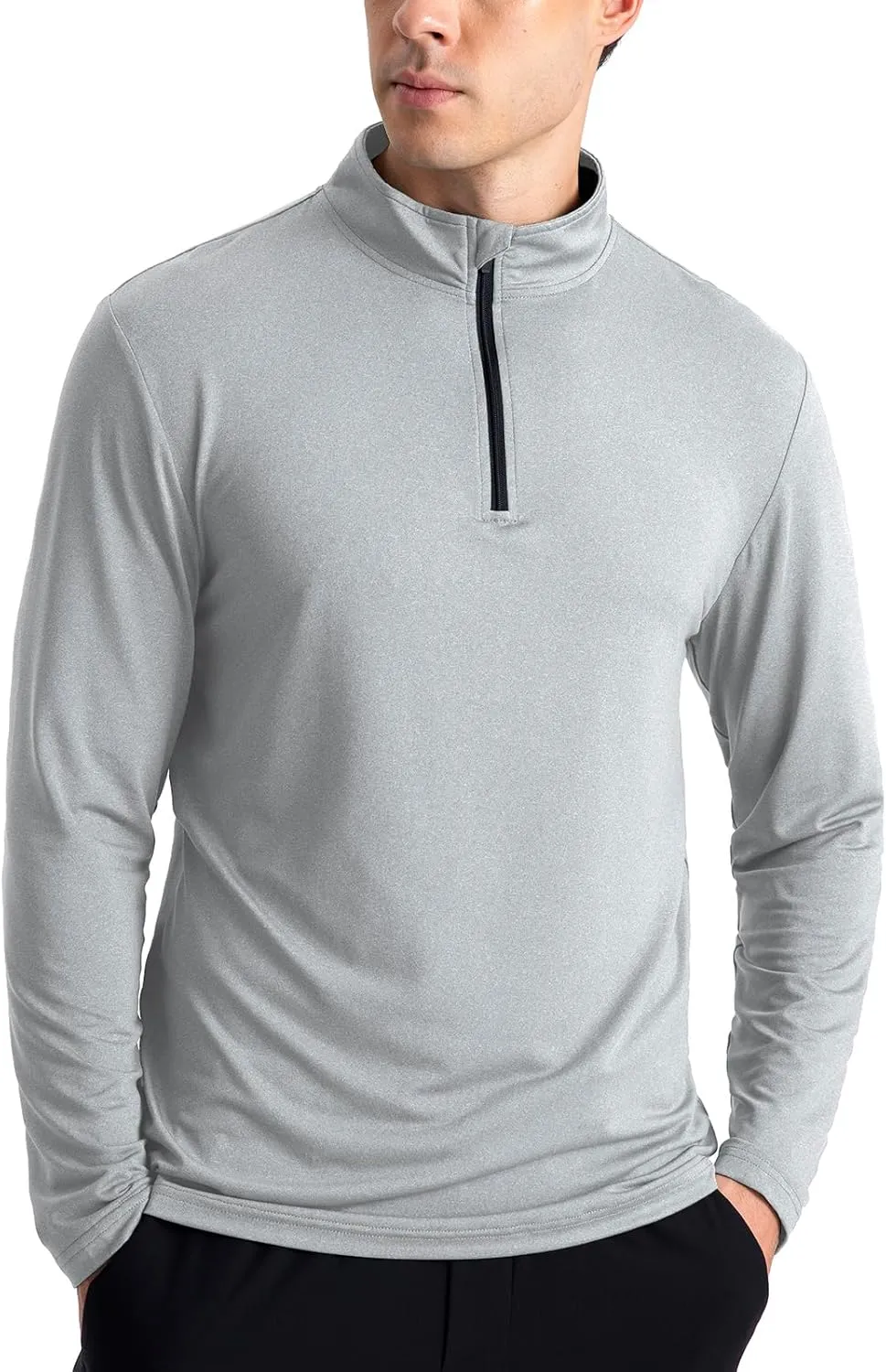 CARWORNIC Men's Long Sleeve Athletic Shirts 1/4 Zip Pullover Quick Dry Active Sports Sweatshirt for Running Workout Gym