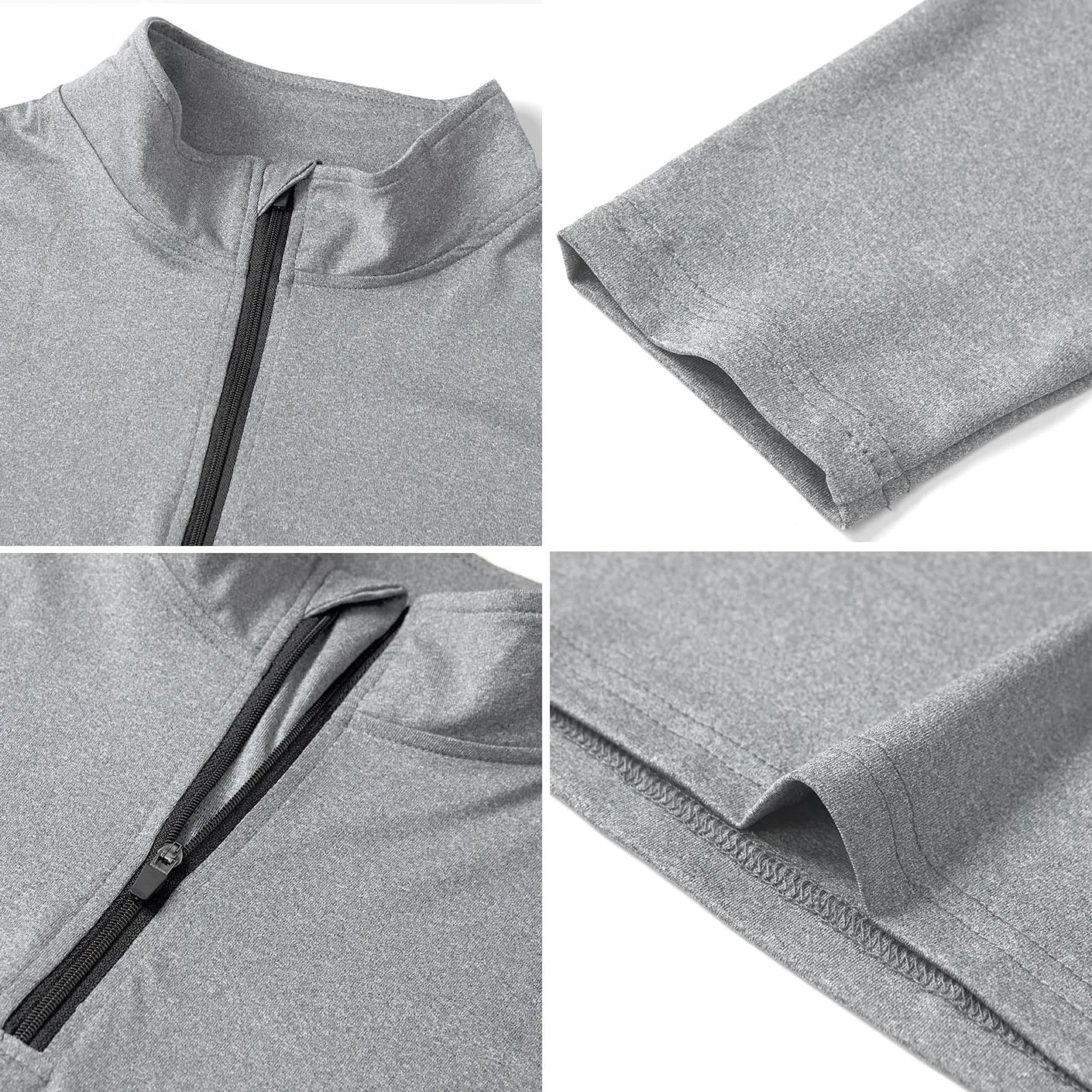 CARWORNIC Men's Long Sleeve Athletic Shirts 1/4 Zip Pullover Quick Dry Active Sports Sweatshirt for Running Workout Gym