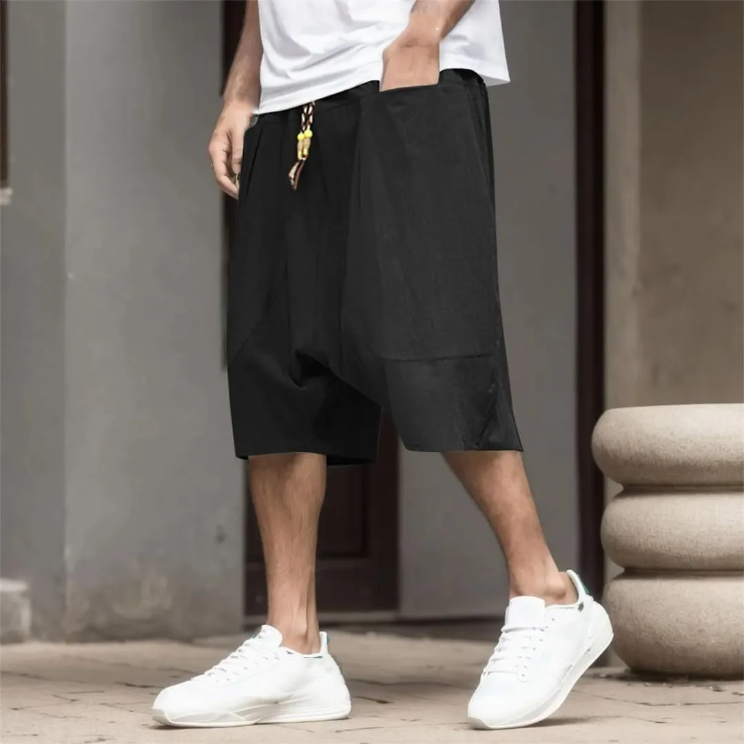 Casual Sweatpants for Men Cotton Cropped Pants Loose Harem Pants Sweatpants