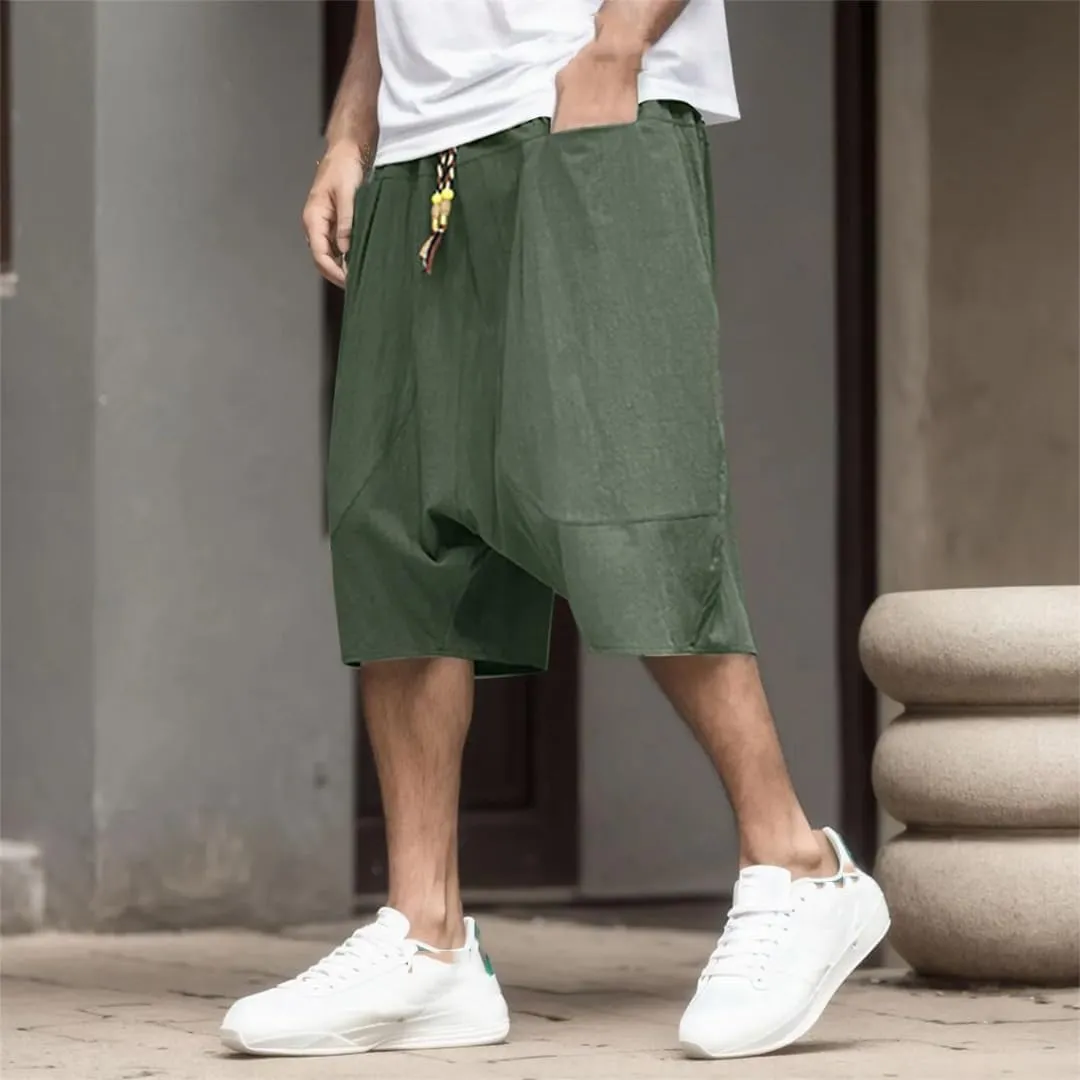 Casual Sweatpants for Men Cotton Cropped Pants Loose Harem Pants Sweatpants