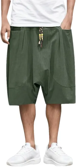 Casual Sweatpants for Men Cotton Cropped Pants Loose Harem Pants Sweatpants