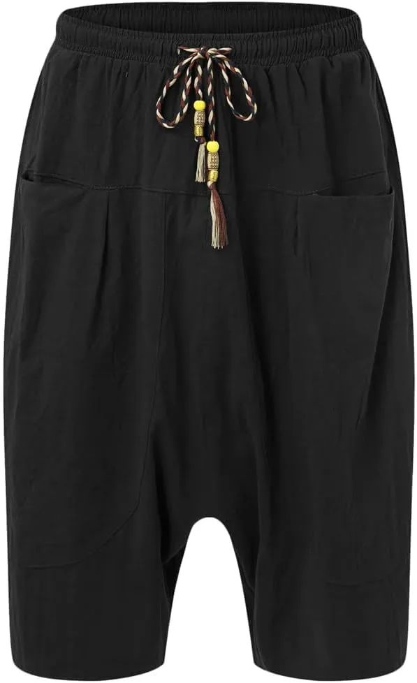 Casual Sweatpants for Men Cotton Cropped Pants Loose Harem Pants Sweatpants