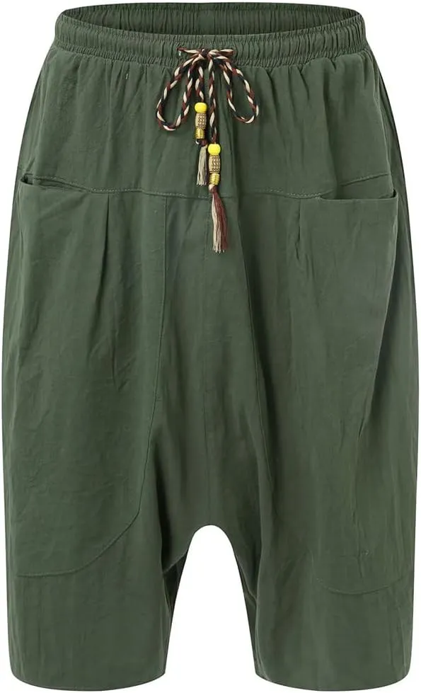 Casual Sweatpants for Men Cotton Cropped Pants Loose Harem Pants Sweatpants