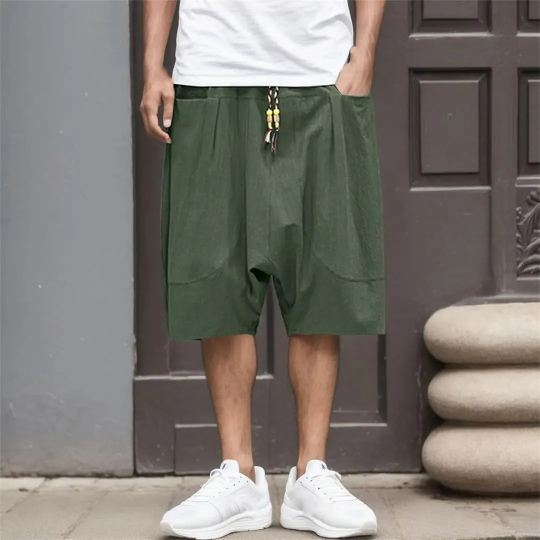 Casual Sweatpants for Men Cotton Cropped Pants Loose Harem Pants Sweatpants