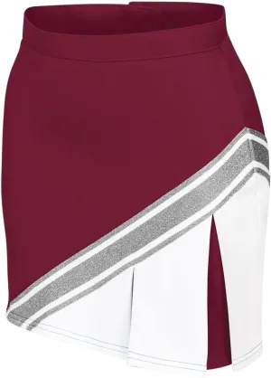 chass Cheerleading Uniform Skirt for Girls - Blaze Boost, Fitted Asymmetrical Pleat Cheerleader Outfit