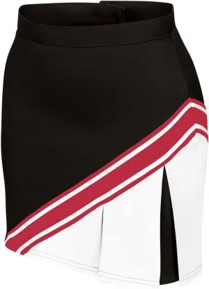 chass Cheerleading Uniform Skirt for Girls - Blaze Boost, Fitted Asymmetrical Pleat Cheerleader Outfit