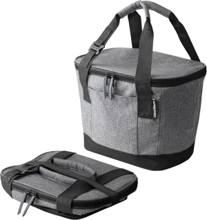 CleverMade Tahoe Collapsible Insulated Cooler Bag  18 Can Leakproof Soft Cooler for Beach, Travel, Car  Bottle Opener  Cool Gray/Midnight