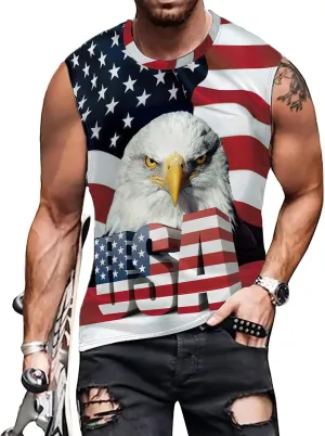 color cosplayer Mens Sleeveless Beach Tank Tops Workout Gym Shirts Palm Tree Shirt