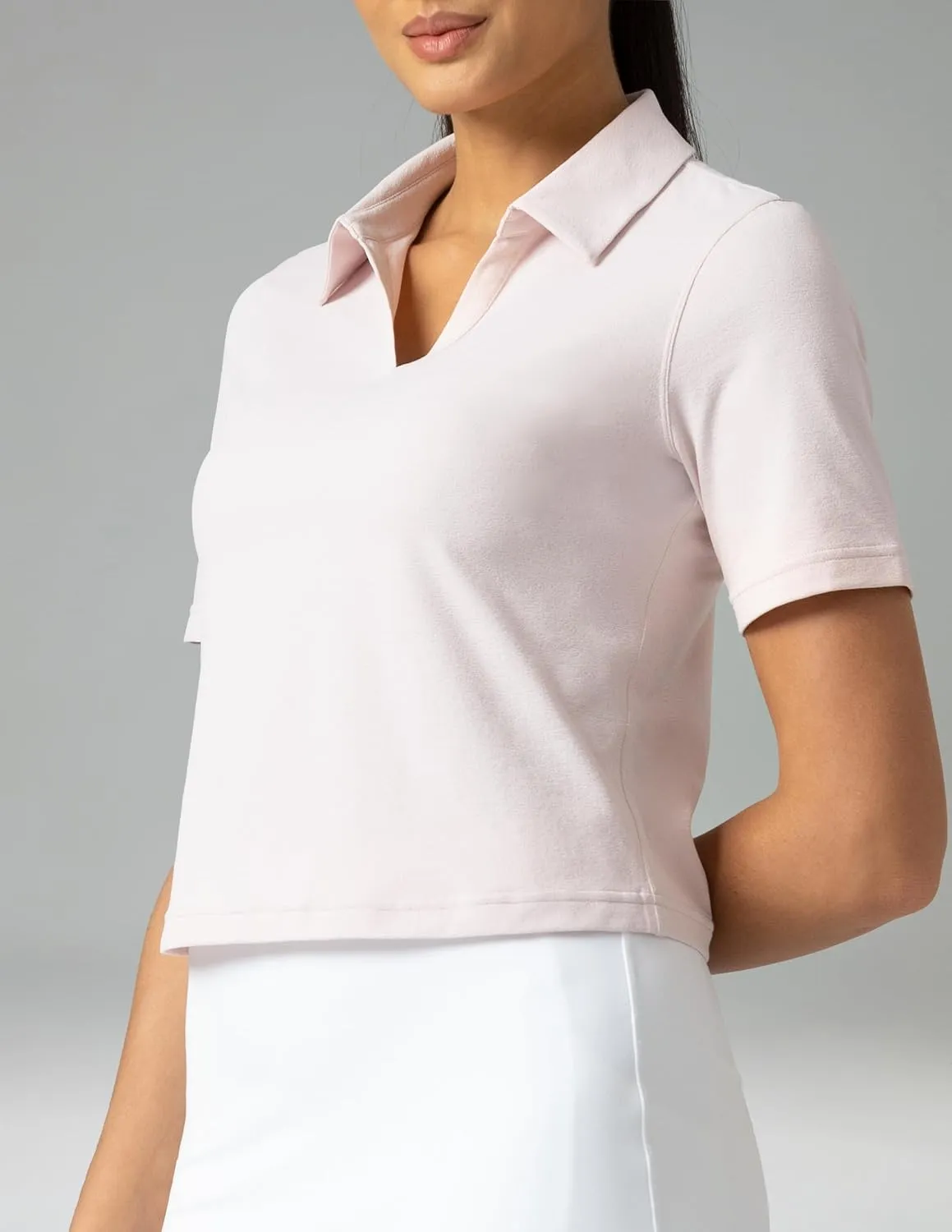 Colorfulkoala Women's Short Sleeve Golf Polo Shirts Collared V Neck Quick Dry Tennis Workout Tops Moisture Wicking
