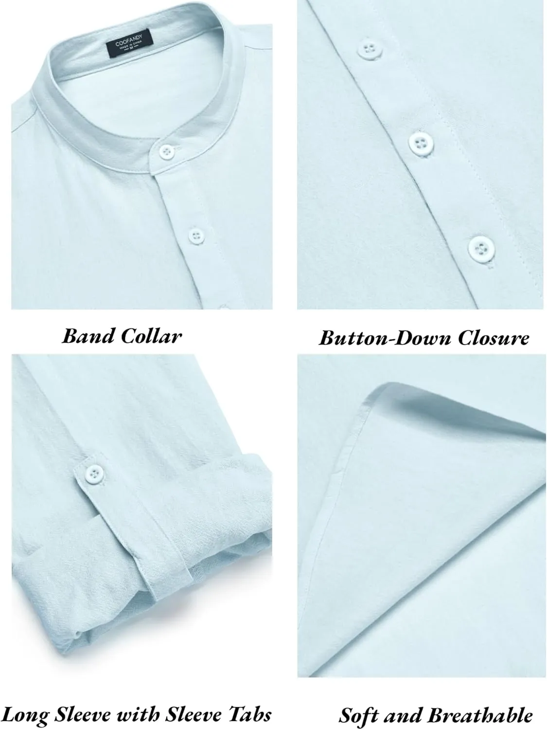 COOFANDY Men's 2 Pieces Cotton Linen Set Long Sleeve Henley Shirts Casual Beach Pants With Pockets Summer Yoga Outfits