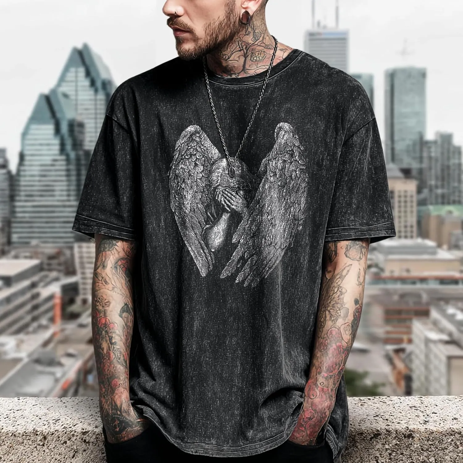 Cool T Shirts for Men Quick Dry Big and Tall Plus Size Short Sleeve Crewneck Funny Graphic Cotton Undershirt