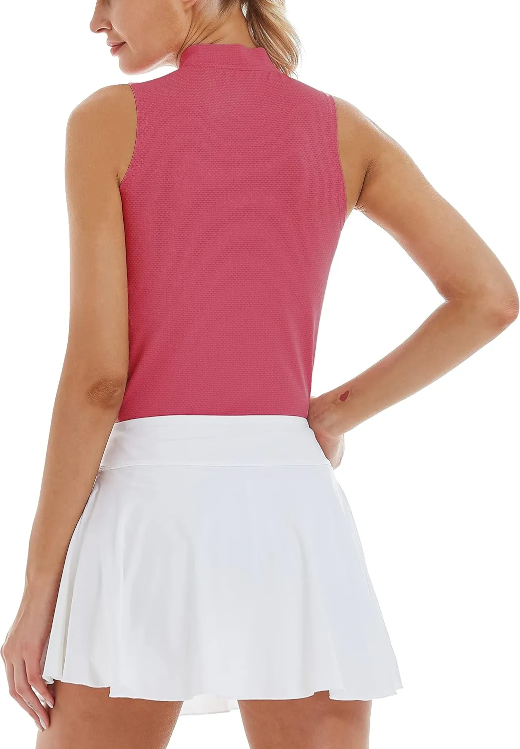 CQC Women's Golf Tennis Sleeveless Polo Shirts Quick Dry Athletic Tank Tops UPF 50 