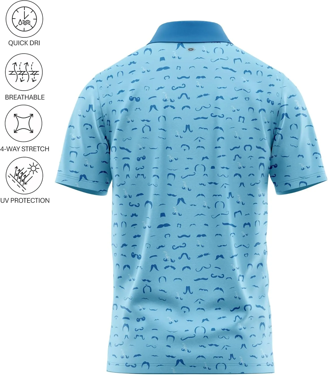 Crude Funny Golf Polo Shirts - Men UPF Dry Fit Performance Moisture Wicking Hawaiian Quick Dry Stretch Disc Shocker Glove
