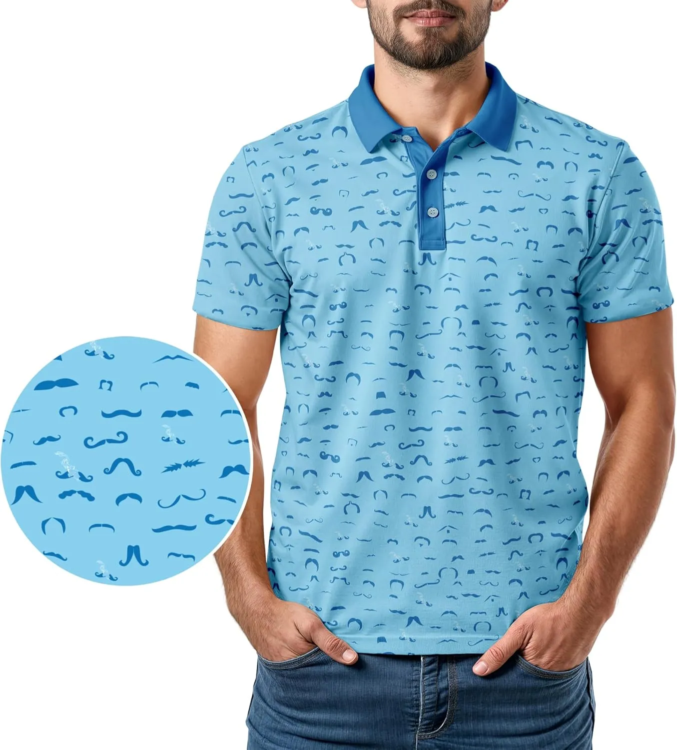 Crude Funny Golf Polo Shirts - Men UPF Dry Fit Performance Moisture Wicking Hawaiian Quick Dry Stretch Disc Shocker Glove