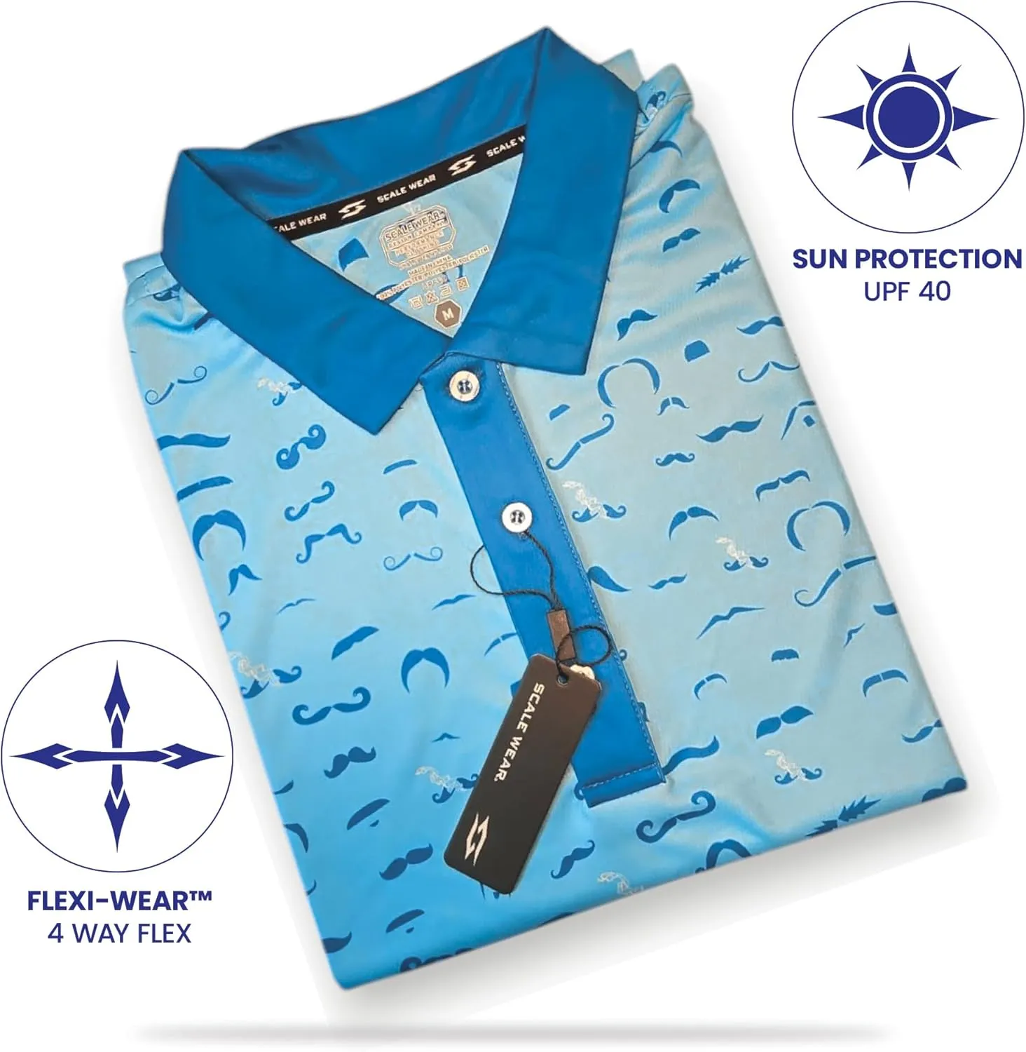 Crude Funny Golf Polo Shirts - Men UPF Dry Fit Performance Moisture Wicking Hawaiian Quick Dry Stretch Disc Shocker Glove
