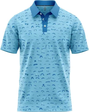 Crude Funny Golf Polo Shirts - Men UPF Dry Fit Performance Moisture Wicking Hawaiian Quick Dry Stretch Disc Shocker Glove