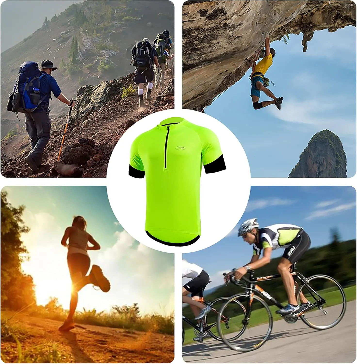 Cycling Jersey Men Short/Long Sleeve MTB Biking Shirts with Pockets- Moisture Wicking,Quick Dry,Reflective Strip