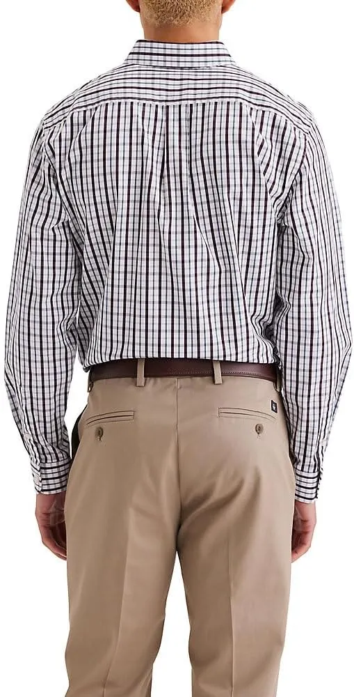 DOCKERS Mens Classic Fit Long Sleeve Signature Iron Free Shirt With Stain Defender