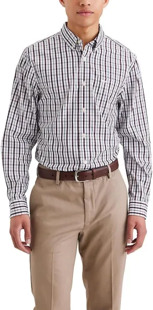DOCKERS Mens Classic Fit Long Sleeve Signature Iron Free Shirt With Stain Defender