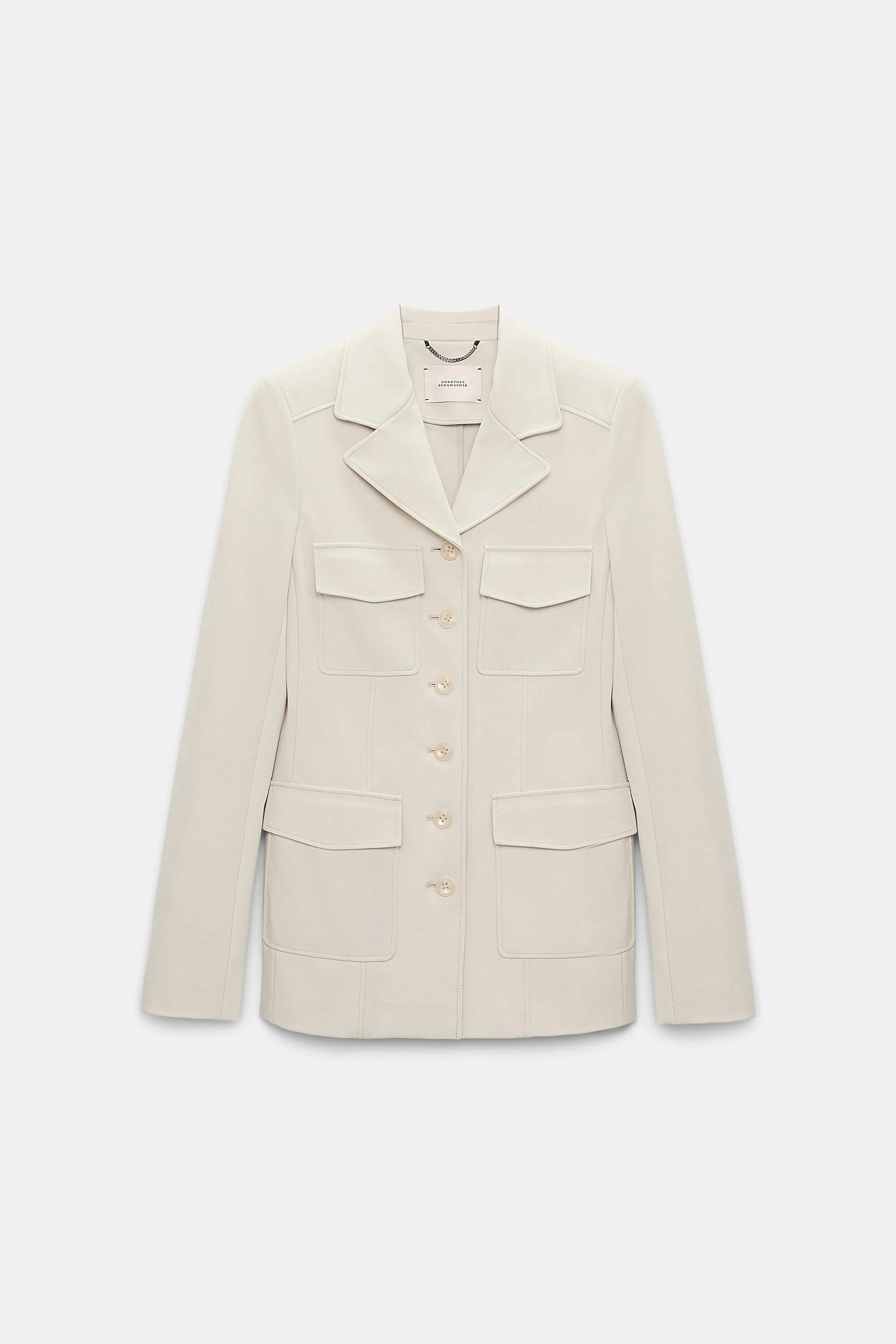 Dorothee Schumacher Punto Milano Buttoned Blazer in Oat