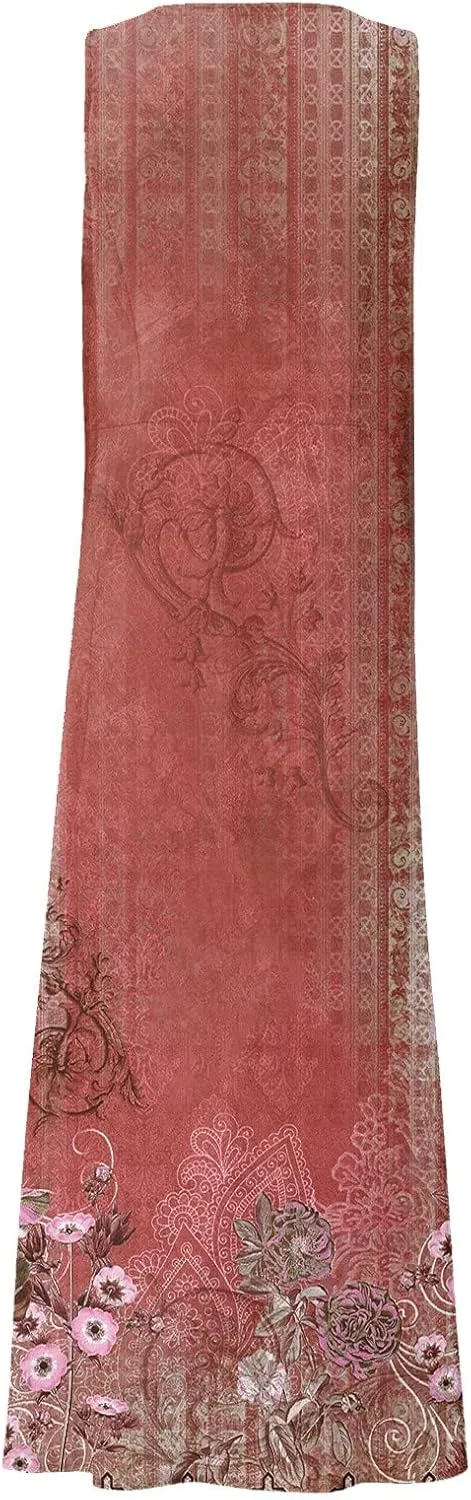 Dresses for Women 2025 Floral Print Sleeveless Beach Dress U Neck A-Line Boho Dress Casual Sundress with Pockets