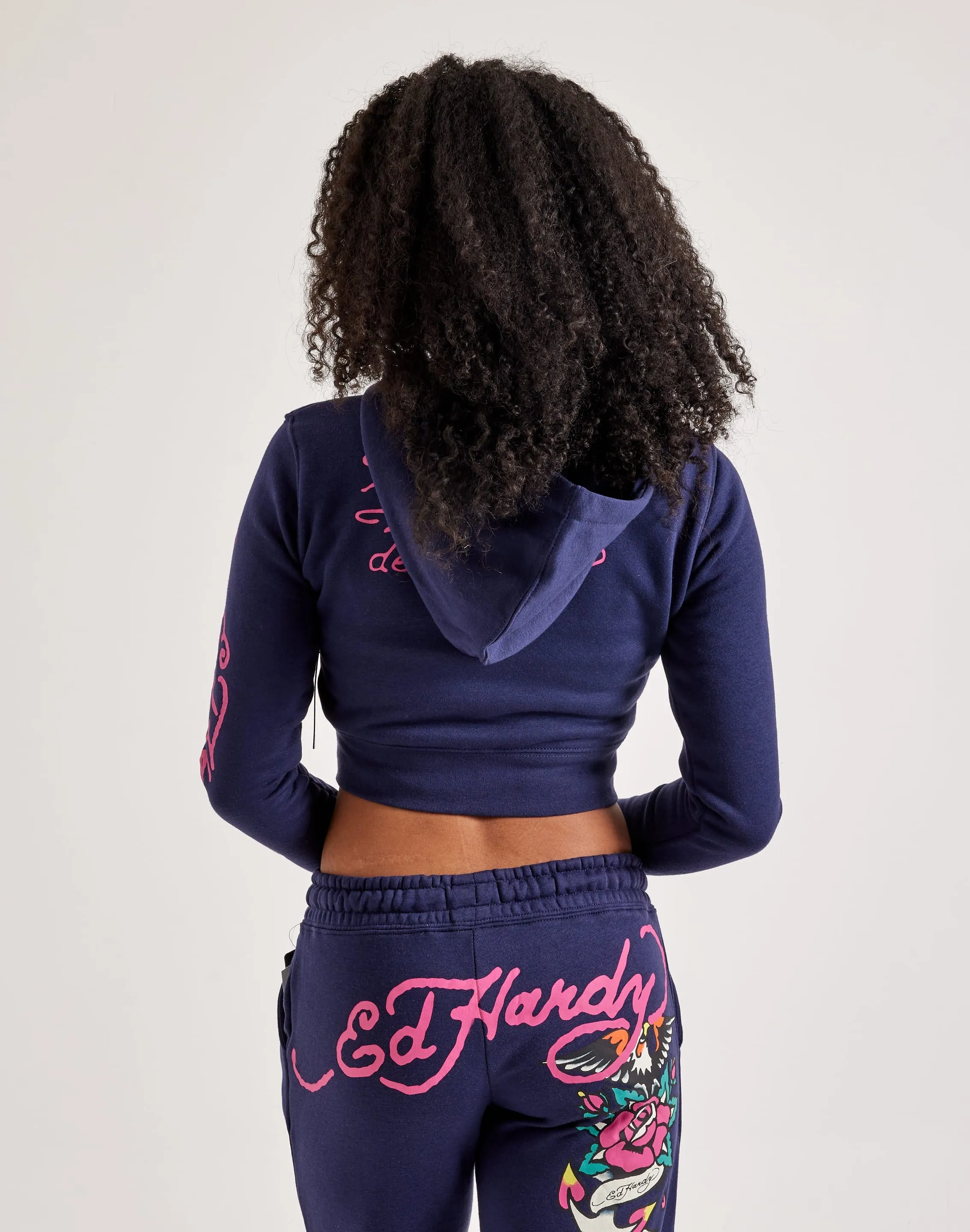 Ed Hardy Eagle Rose Full-Zip Fleece Hoodie