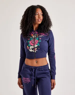 Ed Hardy Eagle Rose Full-Zip Fleece Hoodie