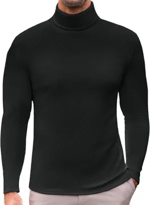 ELESOL Men's Turtleneck Long Sleeve Turtle Neck Shirts Basic Lightweight Undershirt Thermal Pullover Sweater