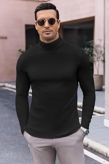 ELESOL Men's Turtleneck Long Sleeve Turtle Neck Shirts Basic Lightweight Undershirt Thermal Pullover Sweater