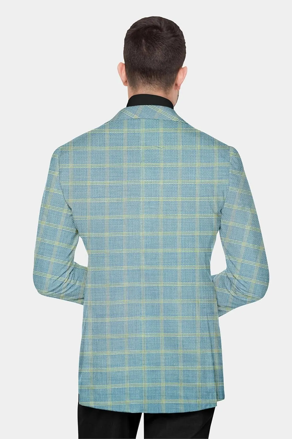 Elina fashion Men's Terry Rayon Spread Collar Jacket Suit Blazer for Christmas Party