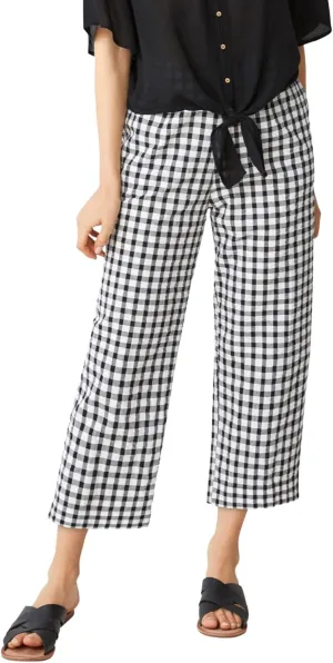 ellos Plus Size Gingham Crop Pants