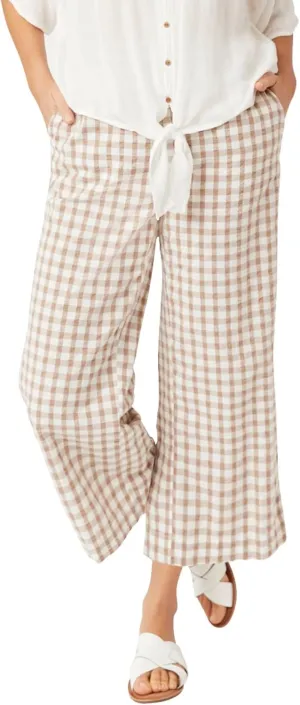 ellos Plus Size Gingham Crop Pants