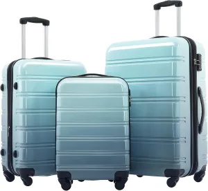 espidoo Hardshell Luggage Set: Gradient Color 3 Piece - Expandable Lightweight PC Suitcase with TSA Lock & Spinner Wheels - For Women Family Travel - 20/24/28 inch