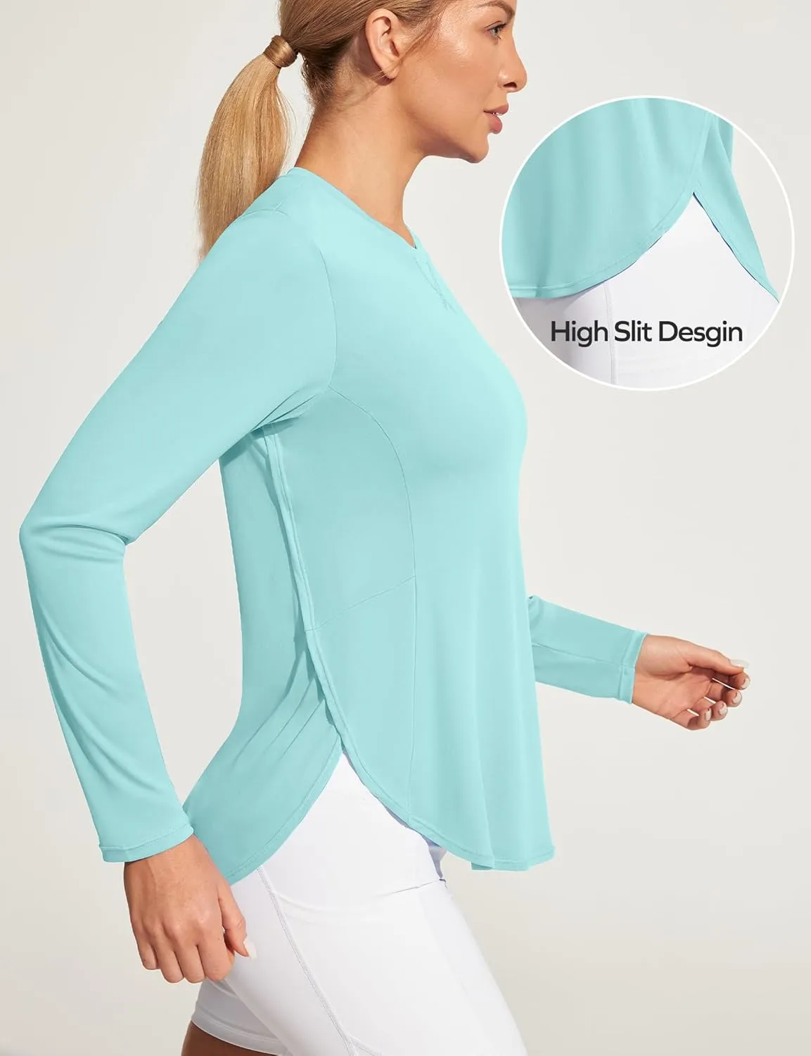 Ewedoos Sun Shirts UPF 50  Long Sleeve Workout Tops for Women Lightweight Quick Dry Sun Protection Clothing Hiking