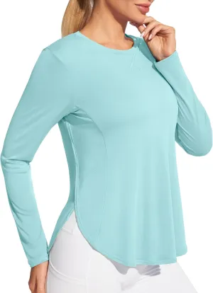 Ewedoos Sun Shirts UPF 50  Long Sleeve Workout Tops for Women Lightweight Quick Dry Sun Protection Clothing Hiking