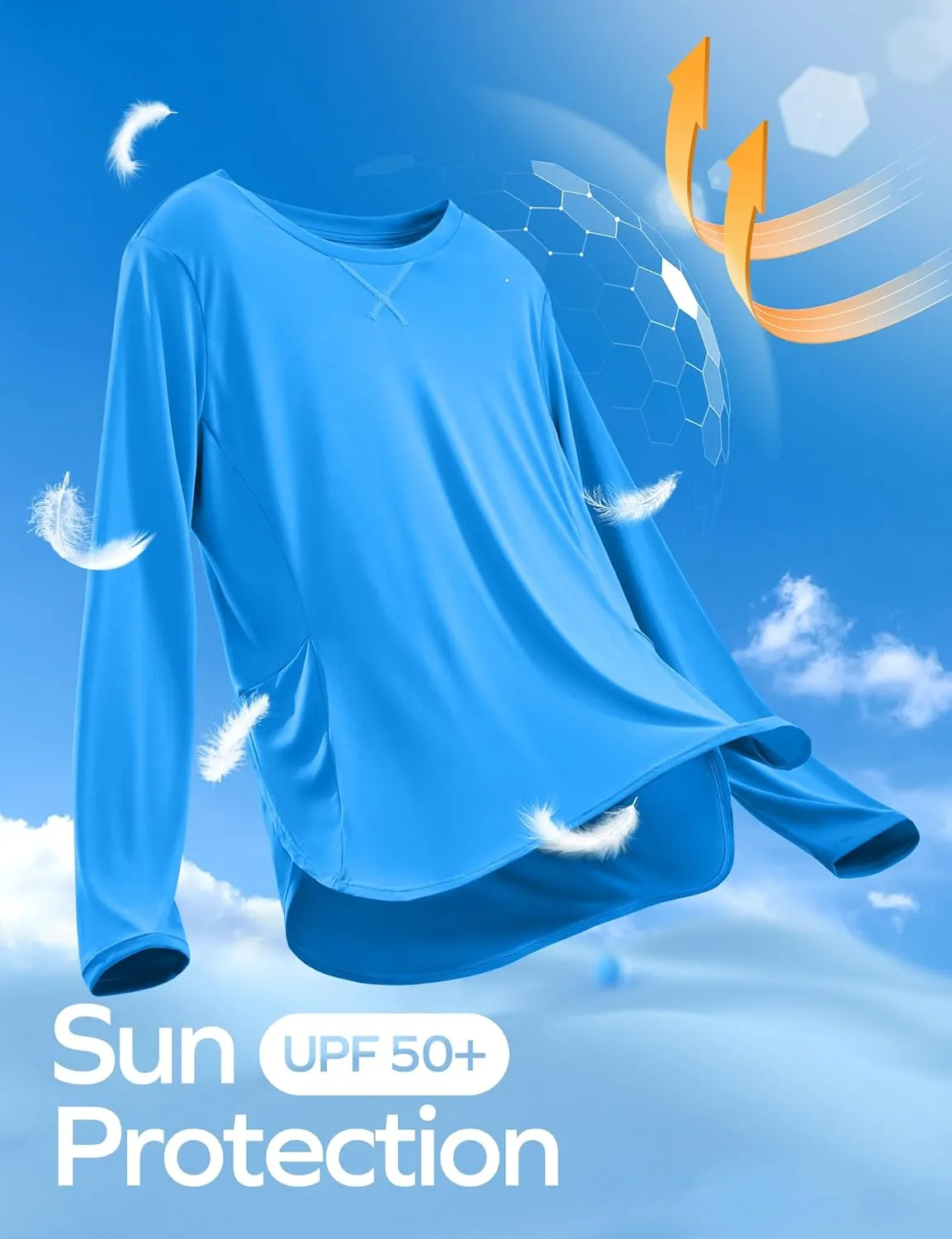 Ewedoos Sun Shirts UPF 50  Long Sleeve Workout Tops for Women Lightweight Quick Dry Sun Protection Clothing Hiking