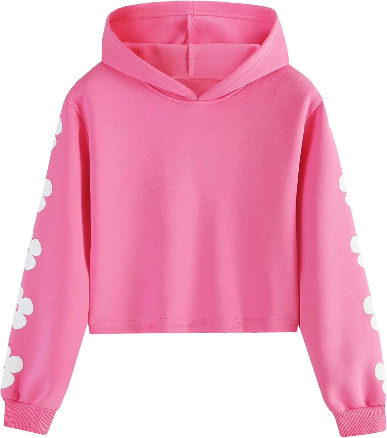 EXARUS Girls Sweatshirts Oversized/Crop Graphic Hoodie Letter Print Crew Neck Pullover Long Sleeve Casual School Kids