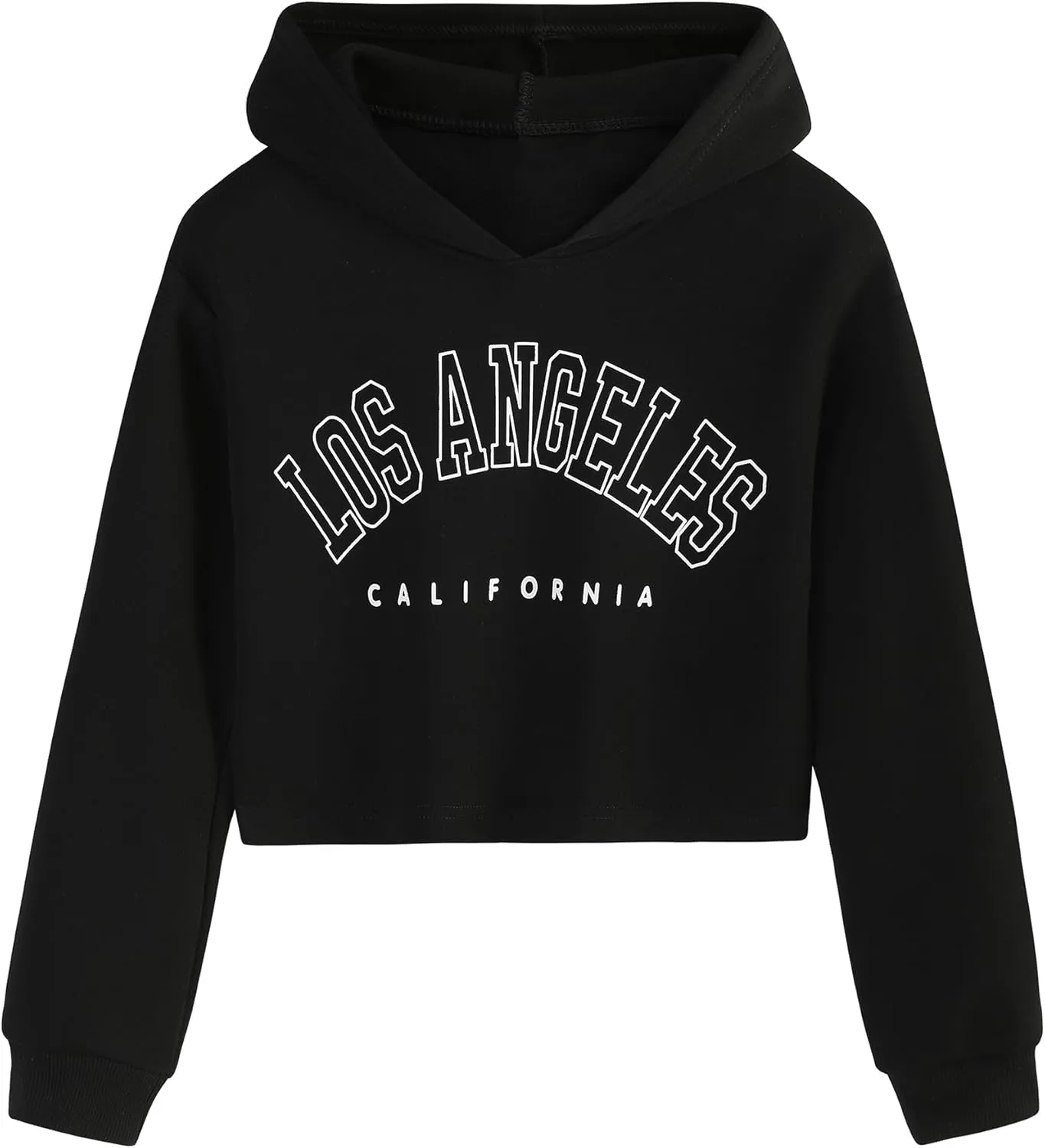 EXARUS Girls Sweatshirts Oversized/Crop Graphic Hoodie Letter Print Crew Neck Pullover Long Sleeve Casual School Kids