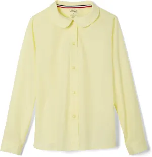 French Toast Girls' Long Sleeve Woven Shirt with Peter Pan Collar (Standard & Plus)