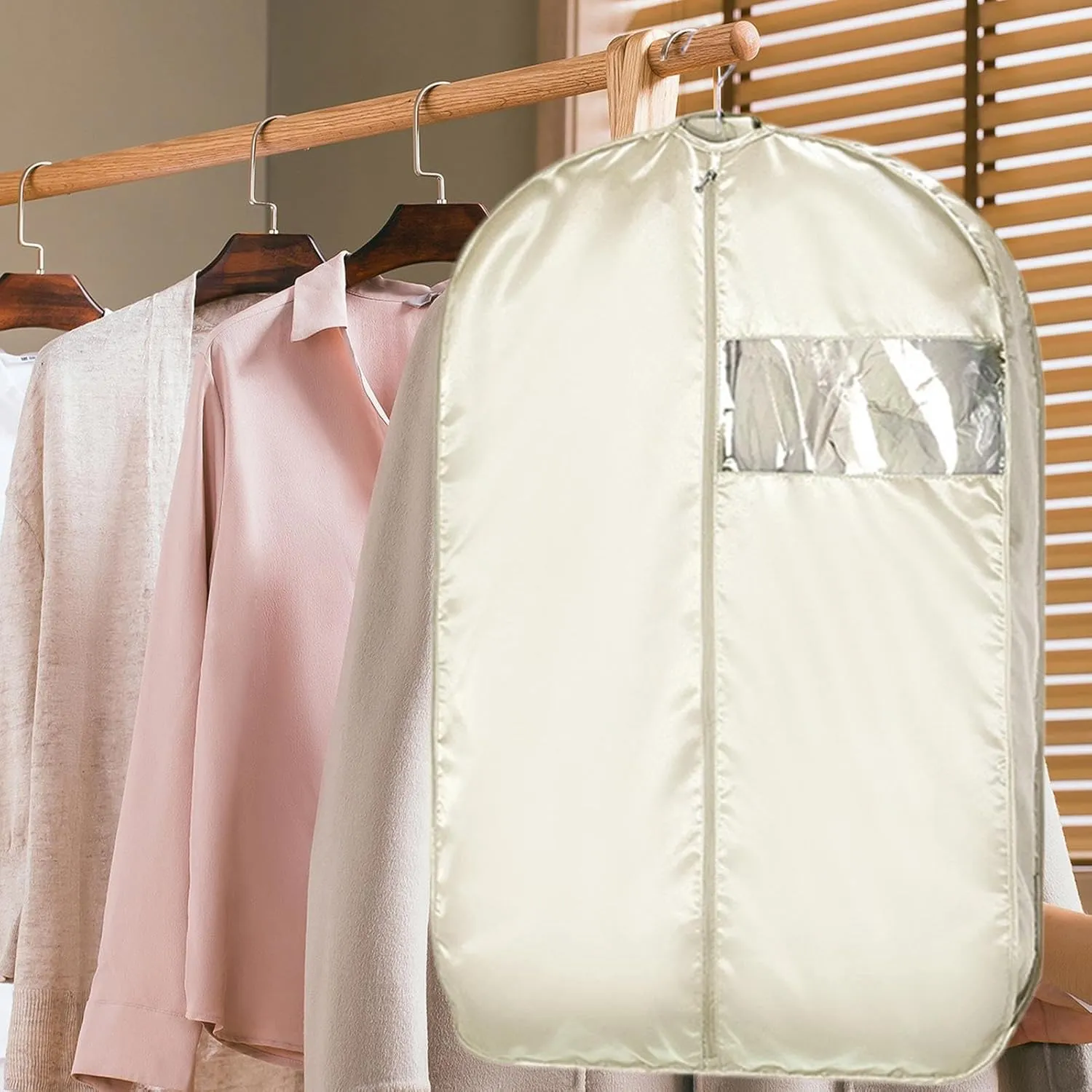 Garment Travel Bag - Dust Cover Clothes Storage Pouch,Dustproof Space Saving Garment Bag Organizer for Moving Flight Packing Laundry Closet
