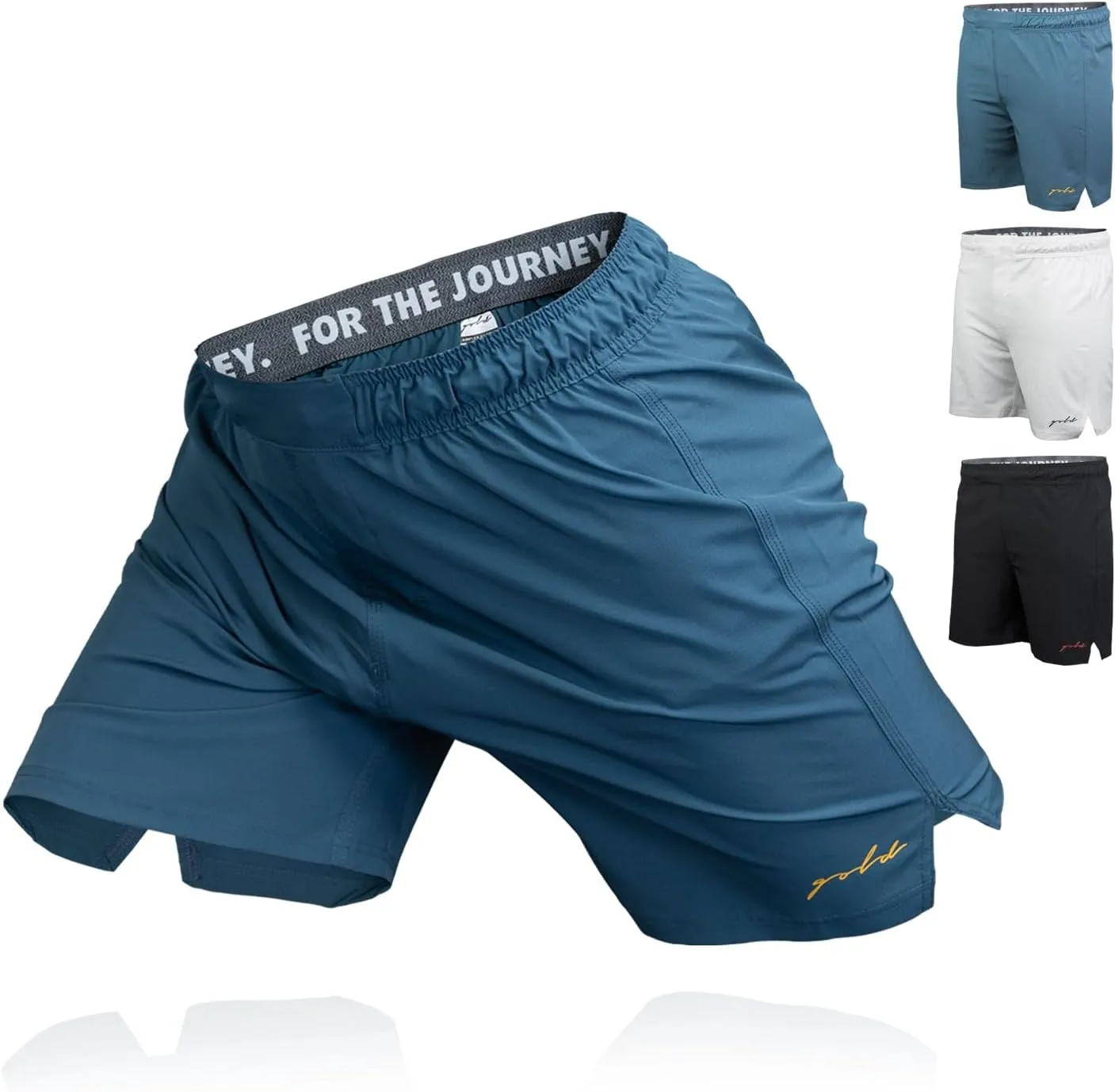Gold BJJ Airflex Jiu Jitsu Shorts - Fight Short for No Gi, Wrestling, MMA & Boxing