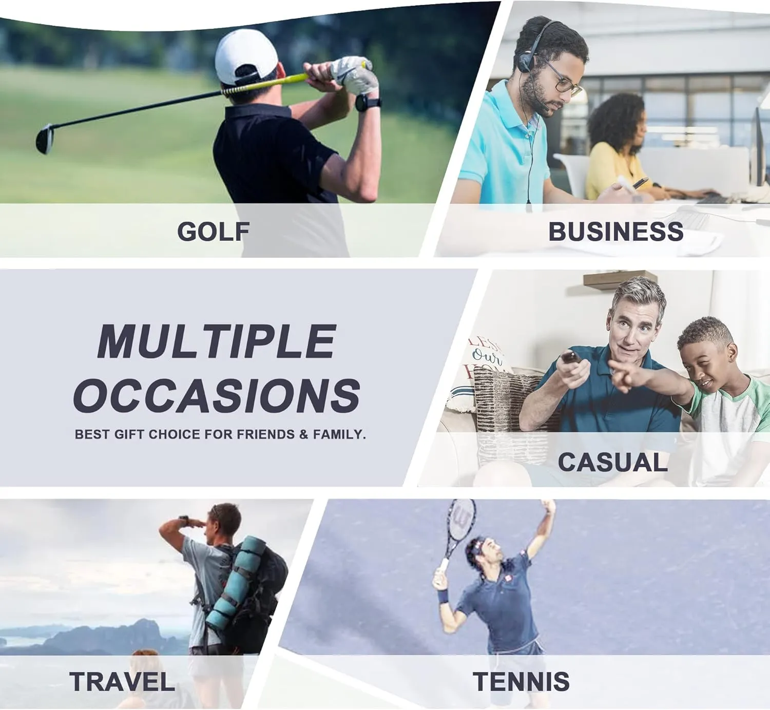 Golf Shirts for Men Quick Dry Performance Short Sleeve Casual Lightweight UPF30 Polo Shirt