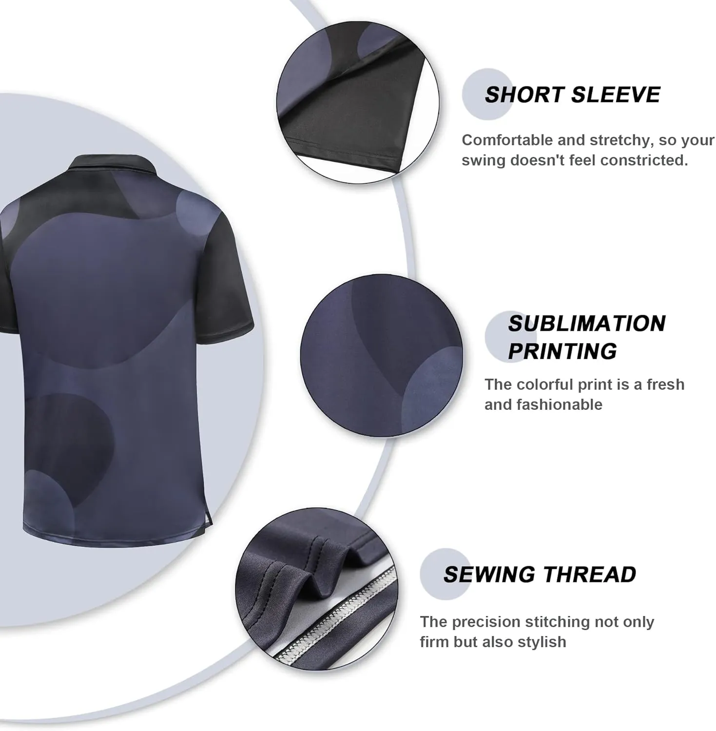 Golf Shirts for Men Quick Dry Performance Short Sleeve Casual Lightweight UPF30 Polo Shirt