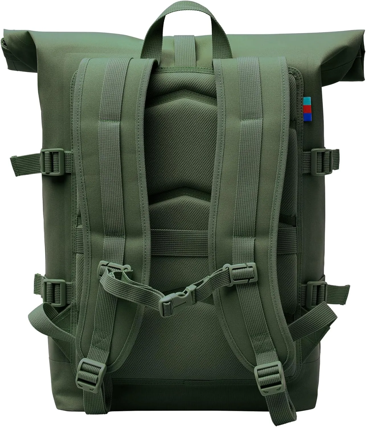 GOT BAG - ROLLTOP Backpack, Hiking & Travel with a 15 Laptop Sleeve, Eco-Conscious Bag Made of Recycled Ocean Impact Plastic (Algae Color)