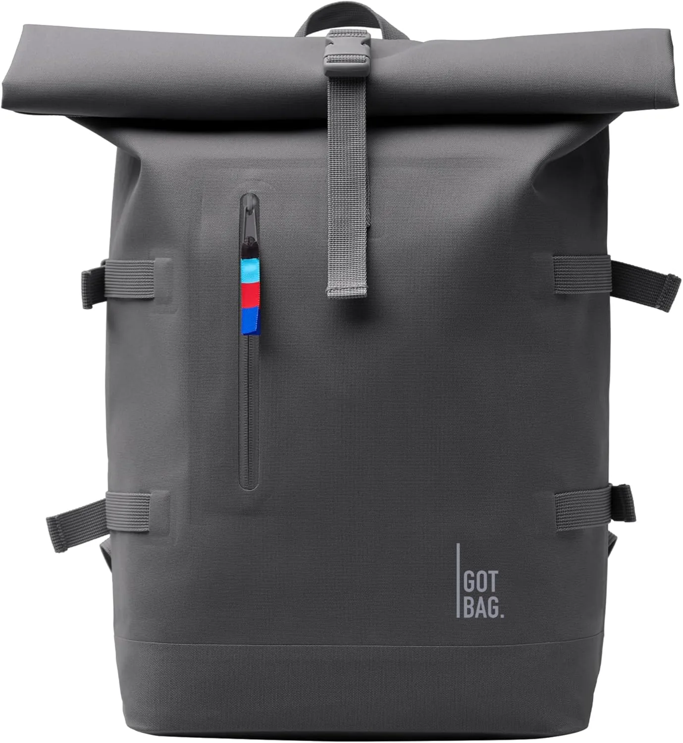 GOT BAG - ROLLTOP Backpack, Hiking & Travel with a 15 Laptop Sleeve, Eco-Conscious Bag Made of Recycled Ocean Impact Plastic (Shark Color)