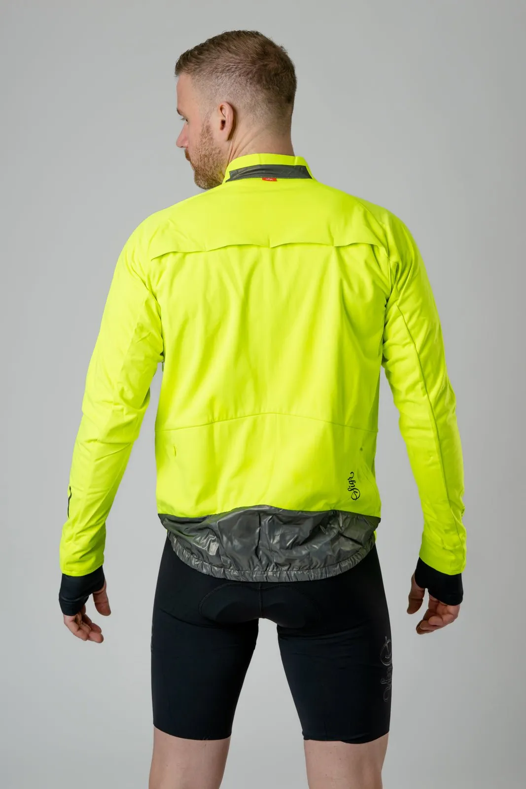 Gotlandsleden Tour Men's Hi-viz Yellow Merino Softshell Cycling Jacket